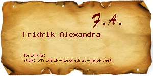 Fridrik Alexandra névjegykártya