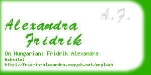 alexandra fridrik business card